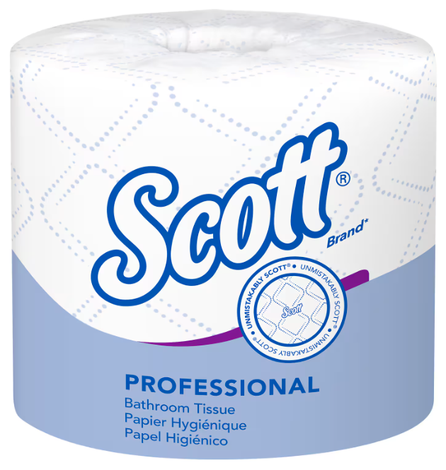 TOILET TISSUE, STANDARD ROLLS, SCOTT, RECYCLED, 2-PLY, WHITE, 550 SHEETS/ROLL, 80 ROLLS/CT MAIN